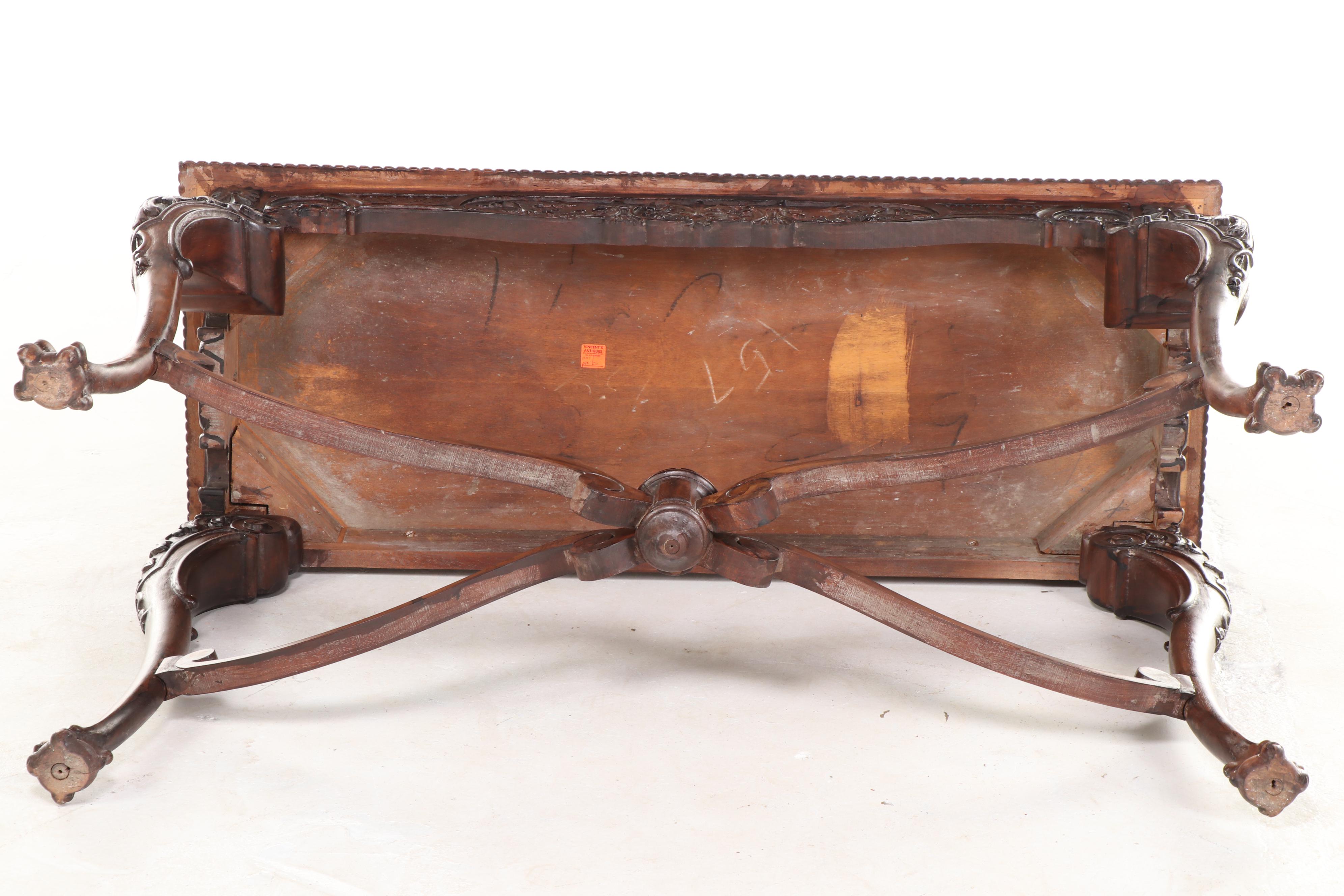 H. Herrmann Furniture Co. Chippendale Style Walnut Console Table