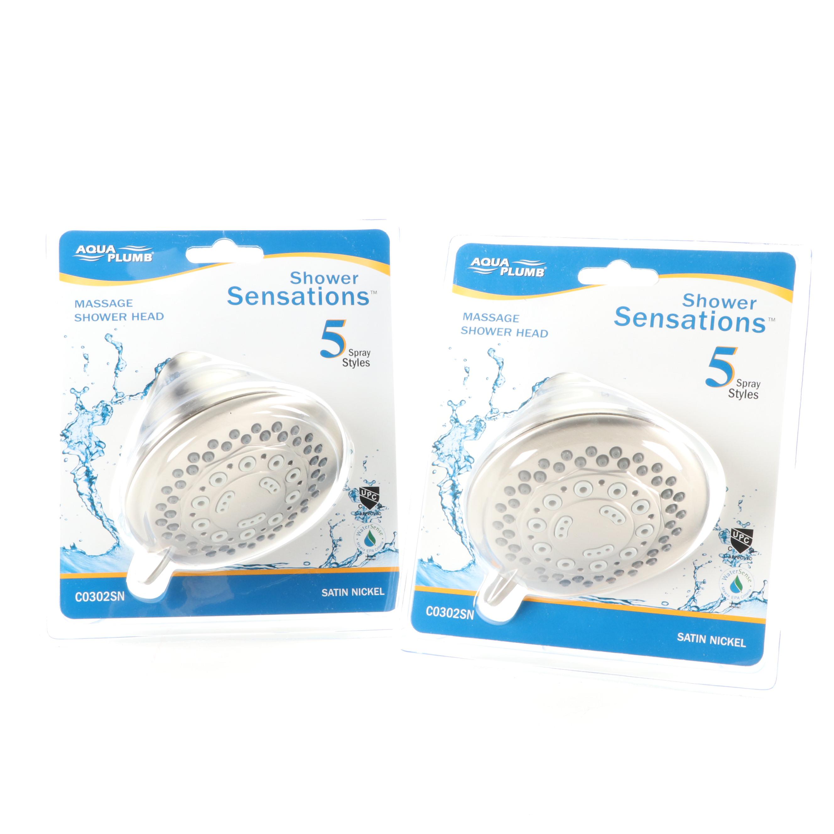 Satin Nickel Massage Showerheads, Chrome Towel Bars and Toilet Paper Holders