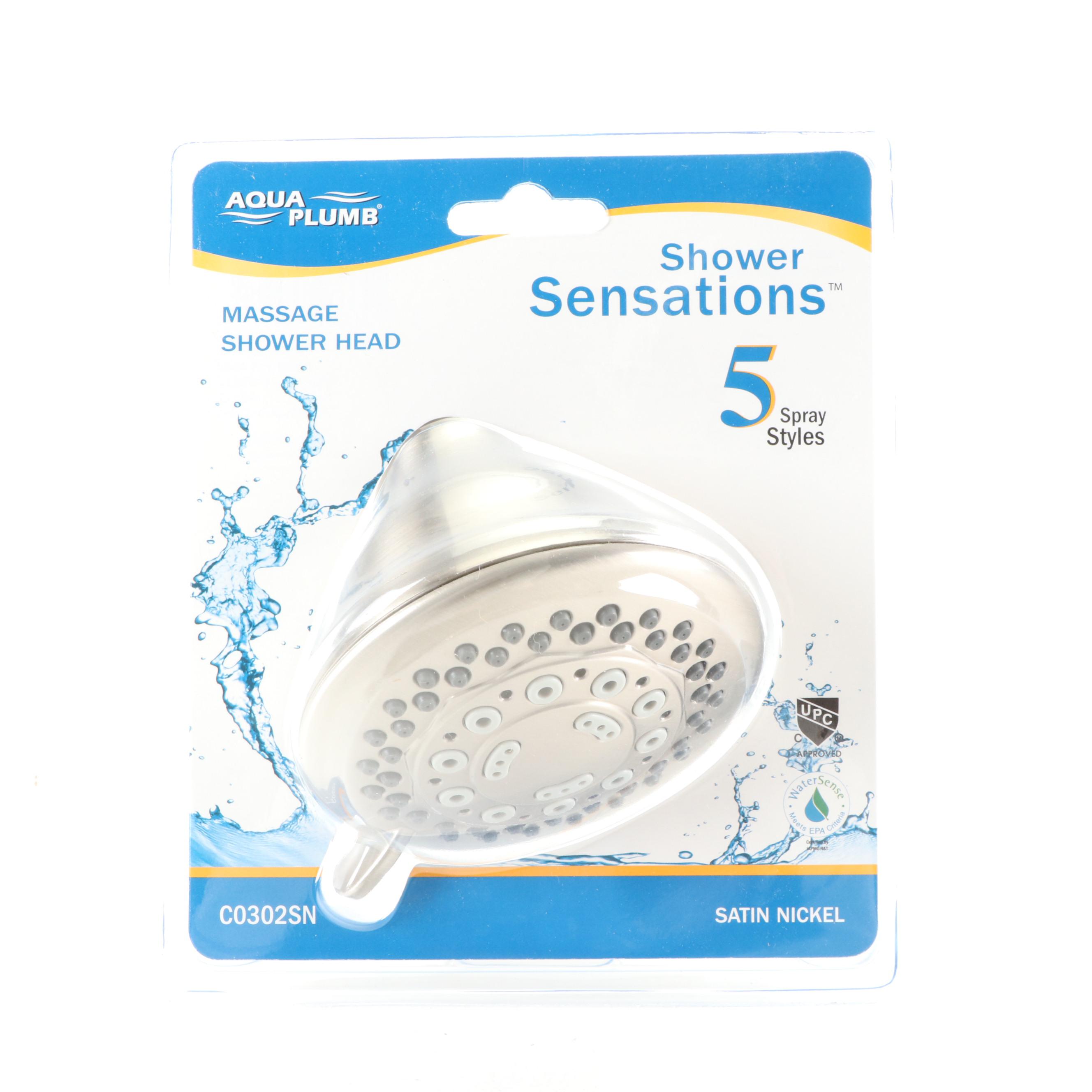 Satin Nickel Massage Showerheads, Chrome Towel Bars and Toilet Paper Holders