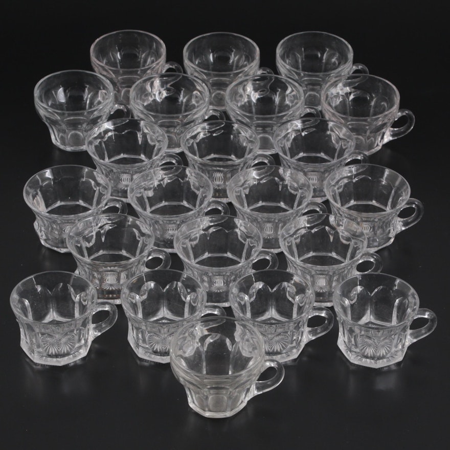 Heisey "Colonial Clear" and "Continental" Glass Punch Cups, Early to Mid 20th C.