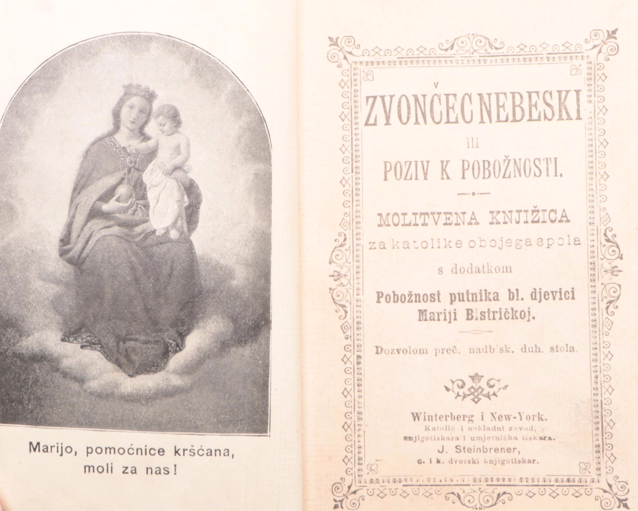 Croatian "The Bell of Heaven or the Call to Piety" Prayer Book, Late 19th C.
