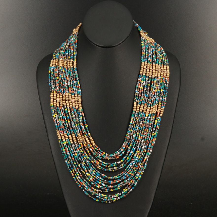 Tiered Glass Seed Bead Necklace