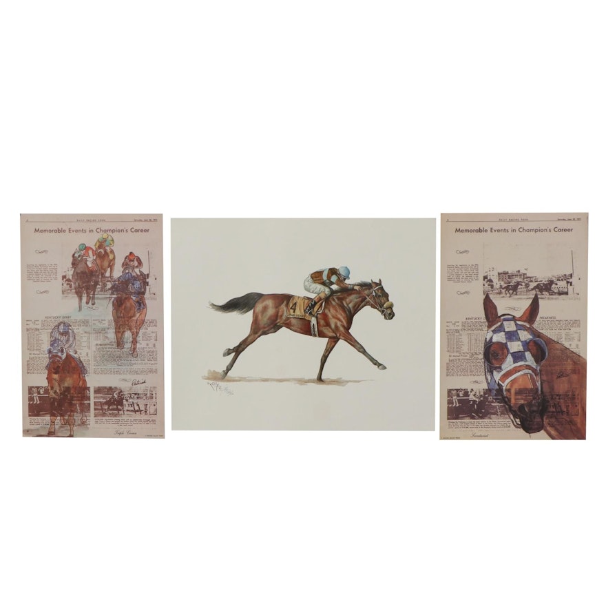 Merry Kelly Stevens and Other Horse Racing Offset Lithographs