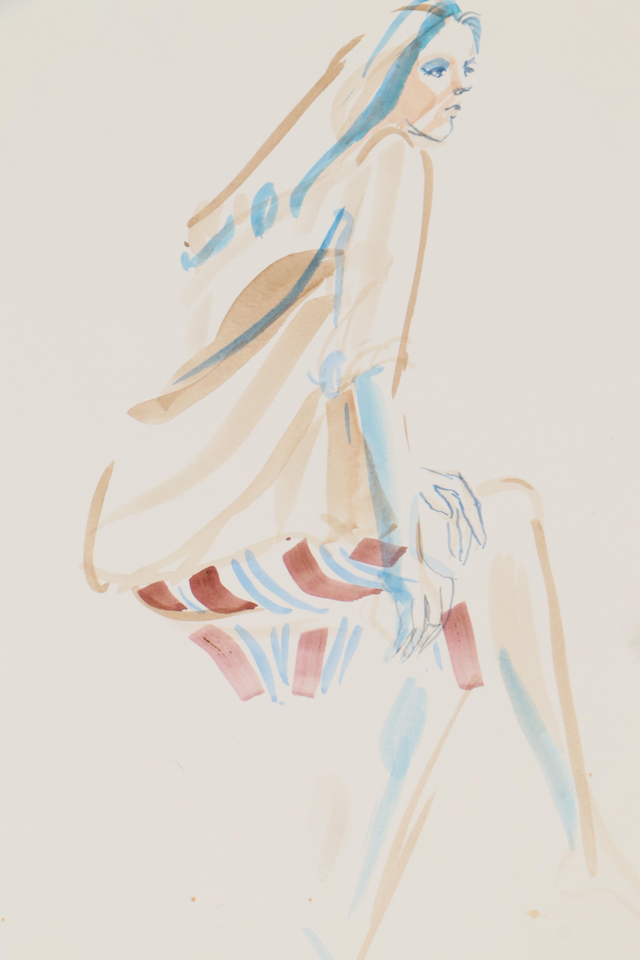 Margaret Voelker-Ferrier Watercolor Paintings of Figure Studies