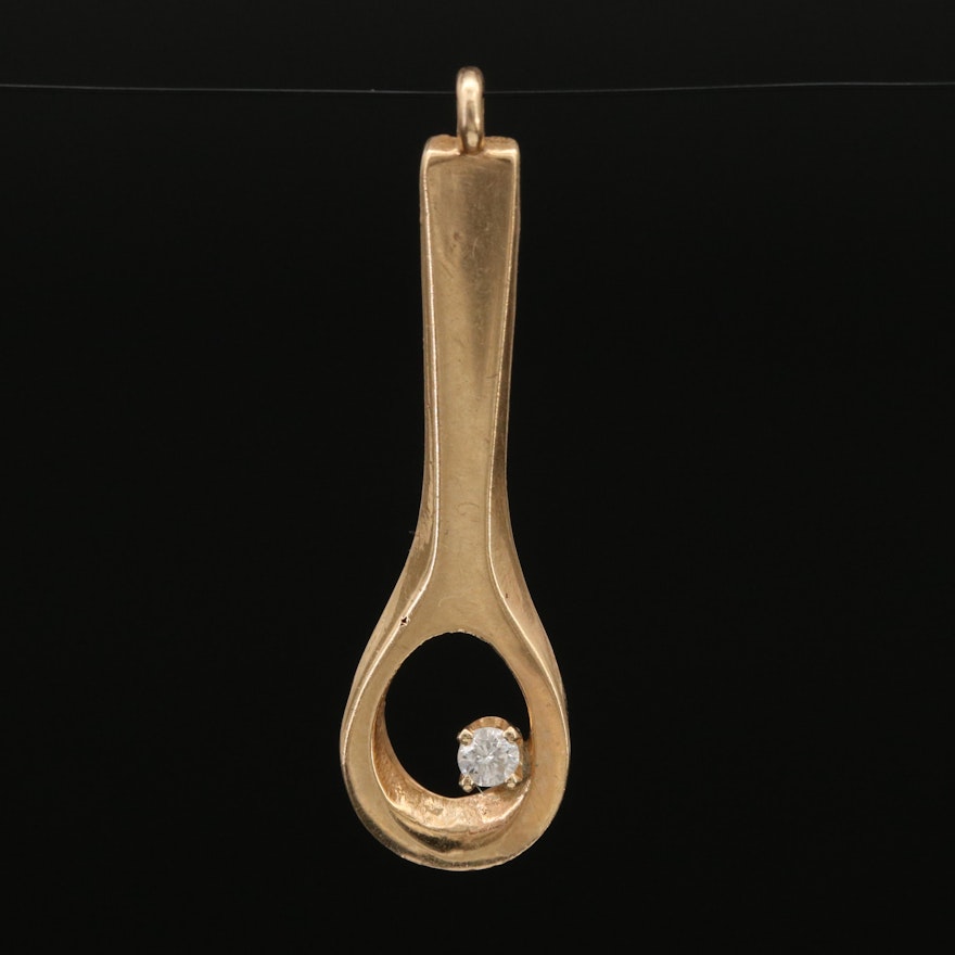 14K 0.06 CT Diamond Pendant