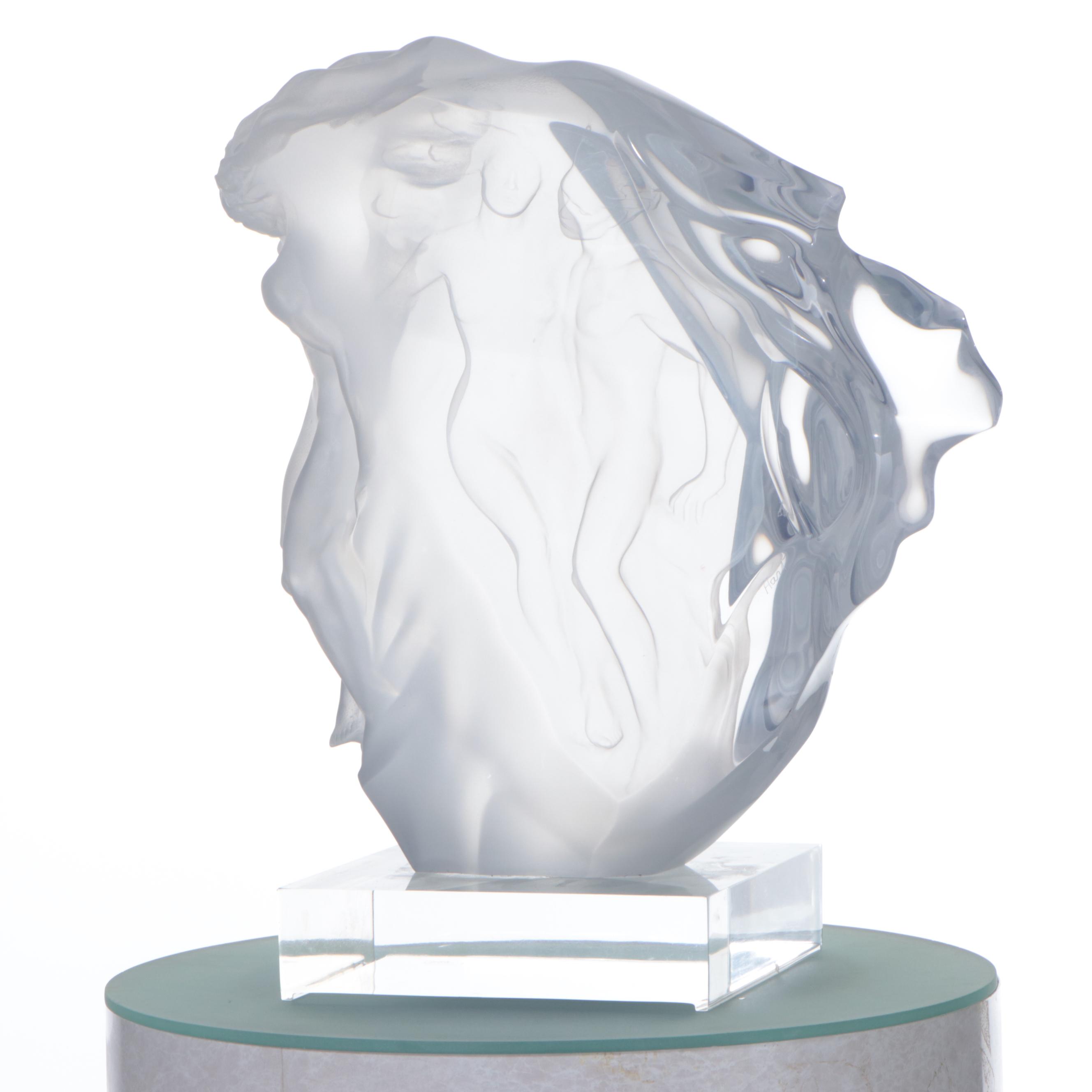 Frederick Hart Clear Acrylic Sculpture "Breath of Life," 1990