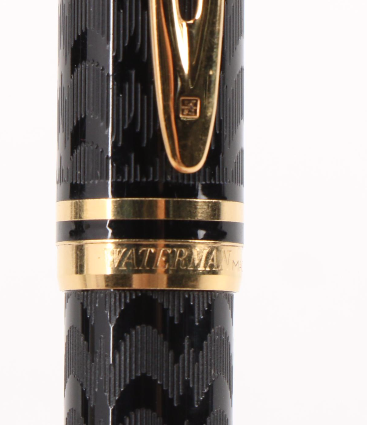 Waterman of Paris Ideal Black and Gold Fountain Pen with Case