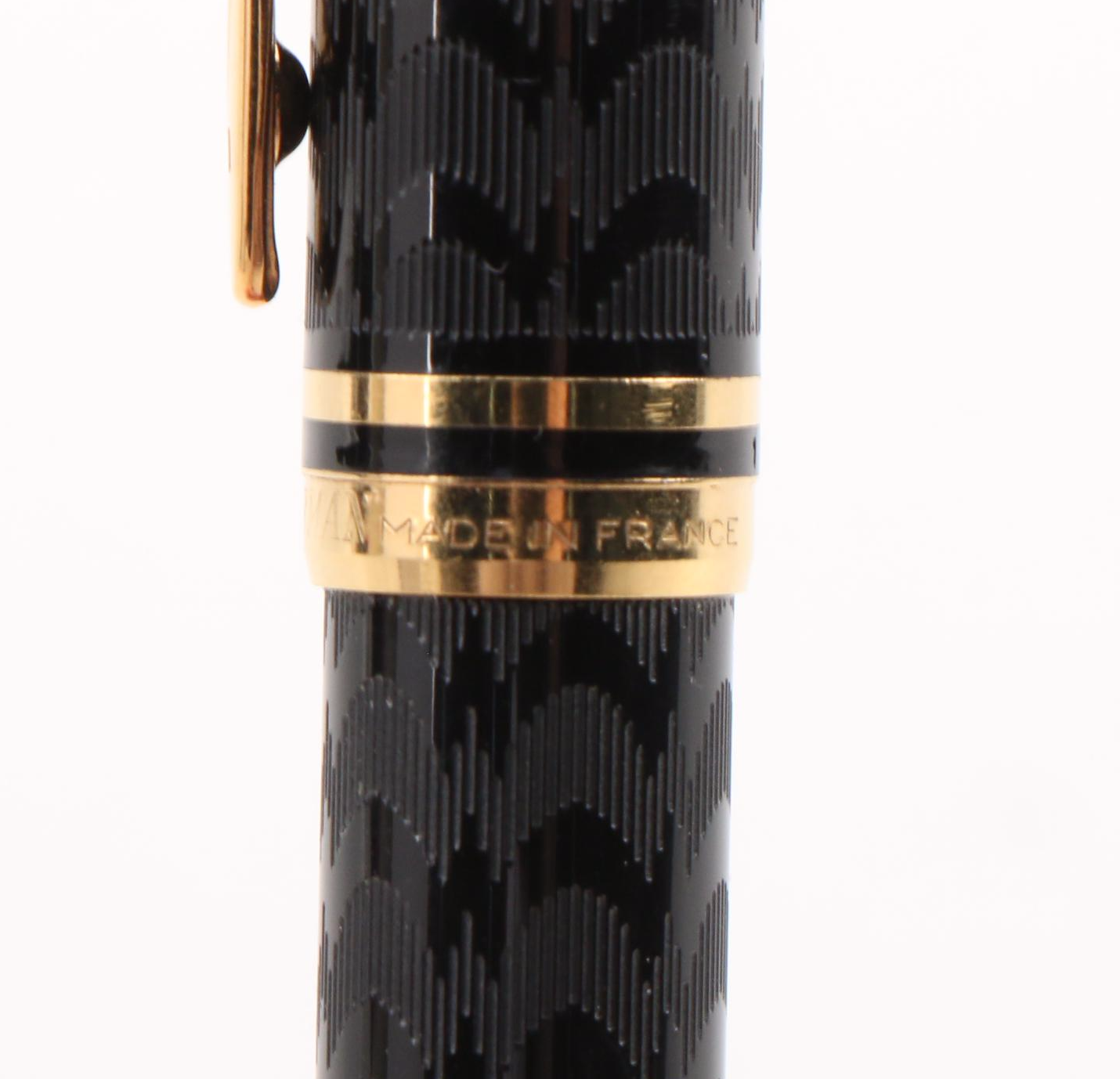 Waterman of Paris Ideal Black and Gold Fountain Pen with Case