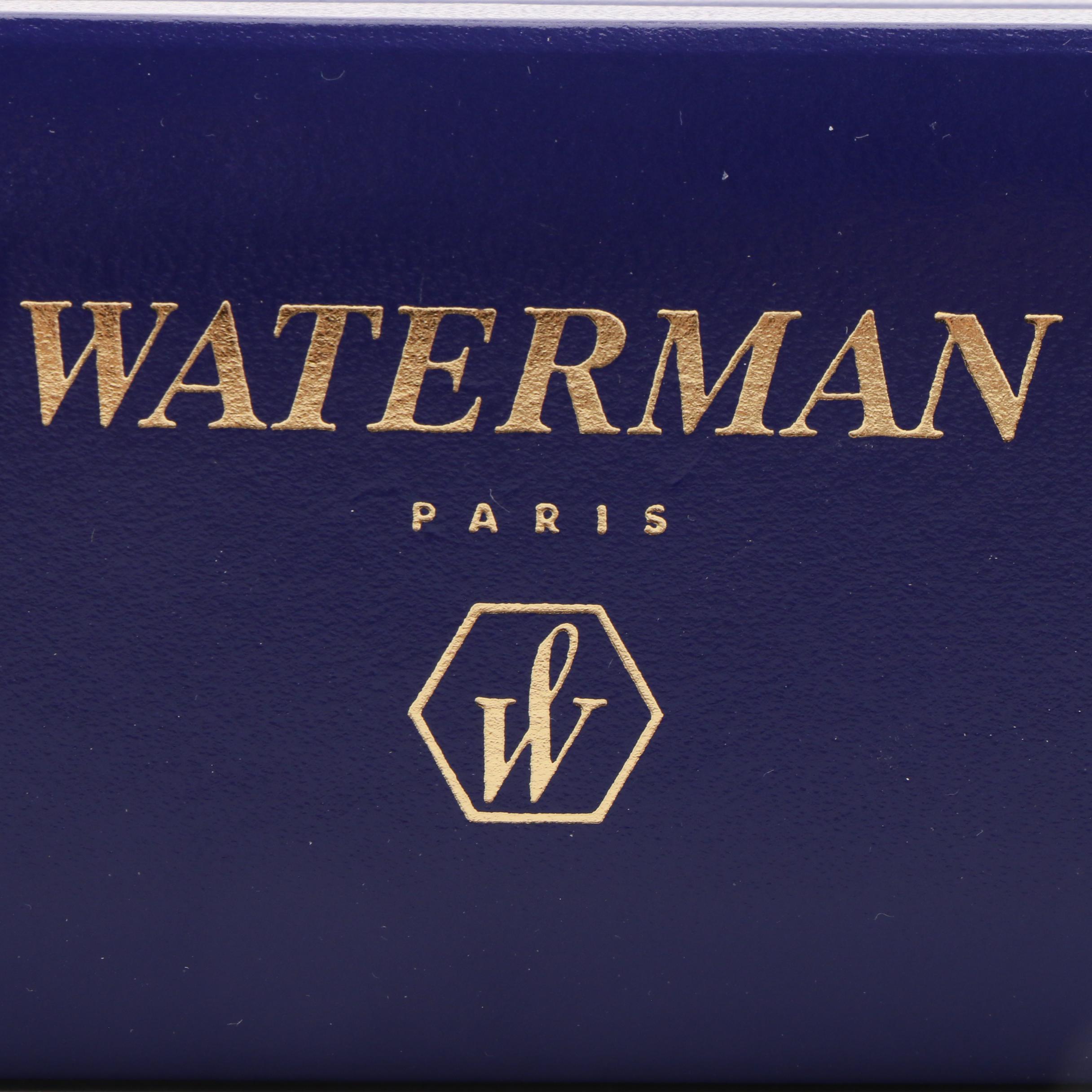 Waterman of Paris Ideal Black and Gold Fountain Pen with Case