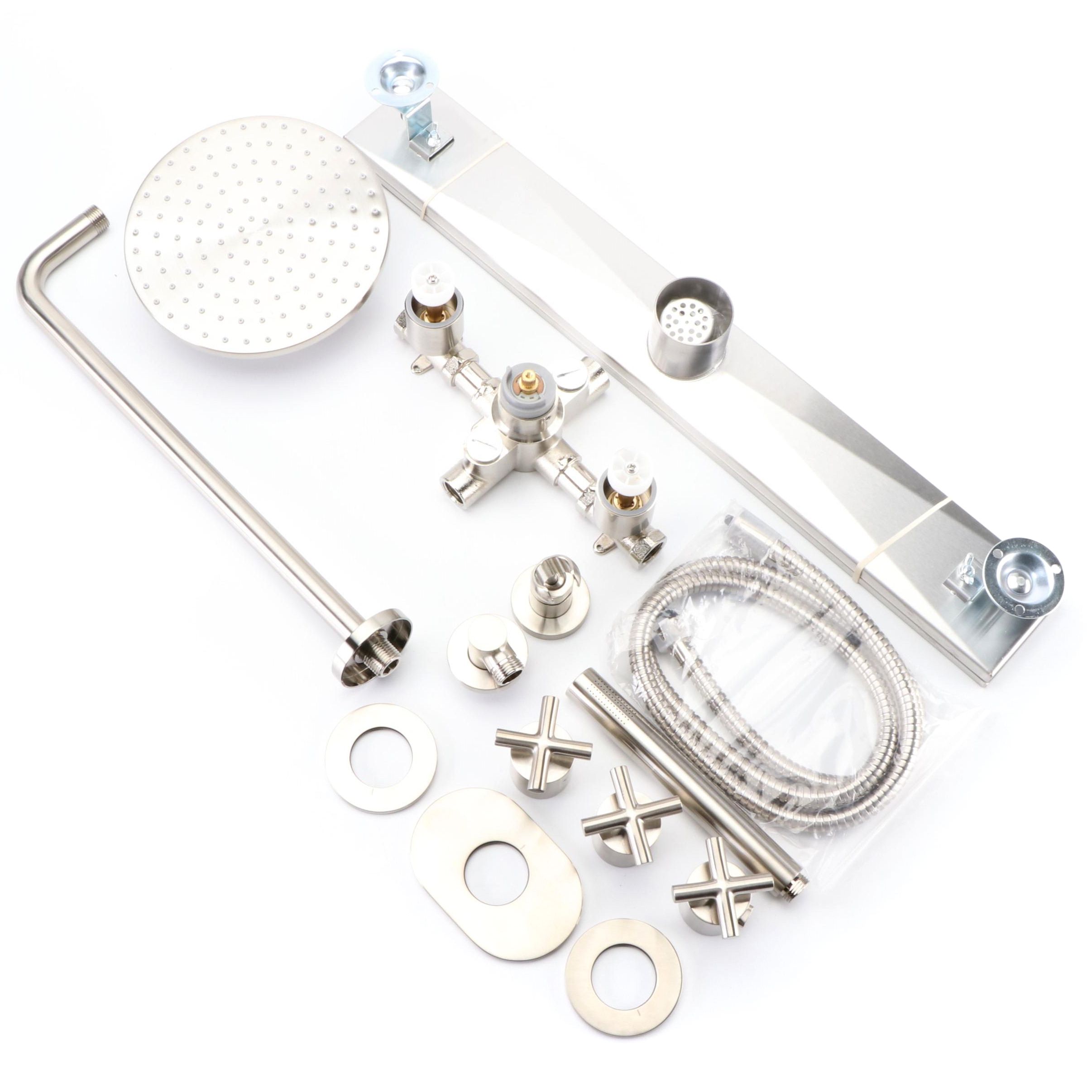 White PVC Shower Drain, 24'' Linear Shower Drain, Thermostatic Shower System