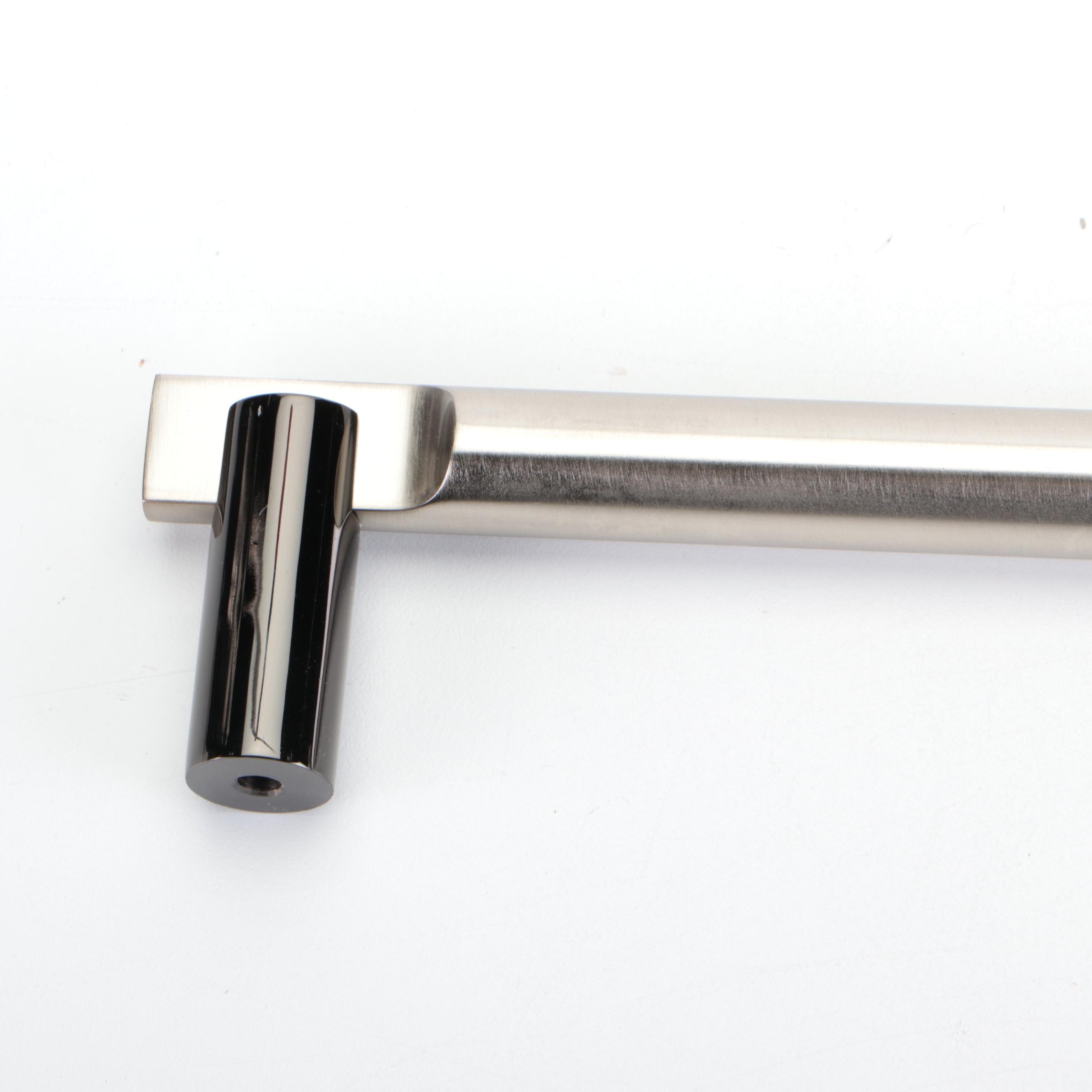 24'' Round Modern Style Brass Appliance Pull in Brushed and Black Nickel Finish