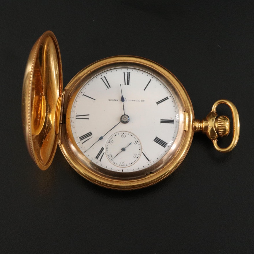 1879 Elgin 18 Size Gold Filled Hunting Case Pocket Watch