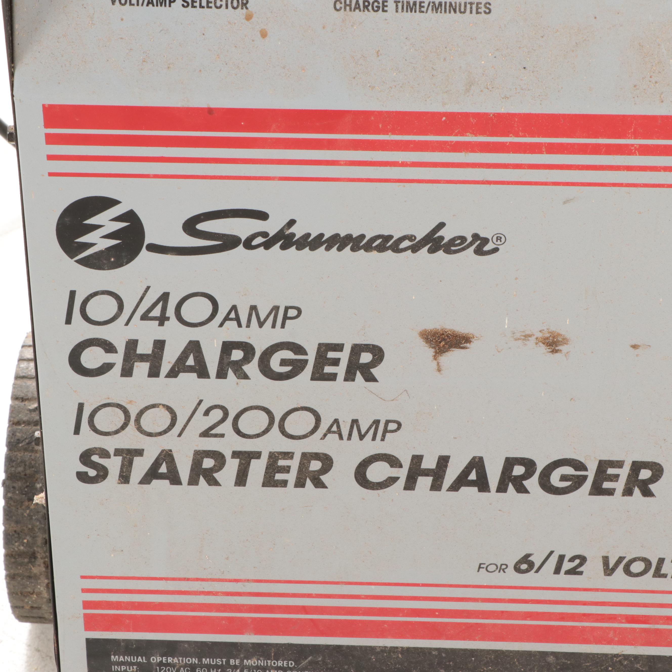 Schumacher IO/40 Amp Charger 100/200 Amp Starter/Charger for 6/12-Volt Batteries