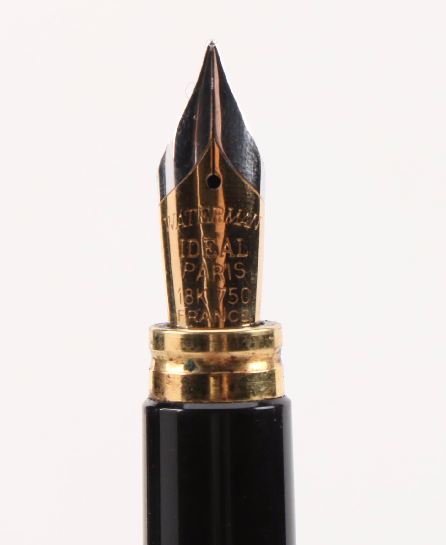 Waterman of Paris Ideal Black and Gold Fountain Pen with Case