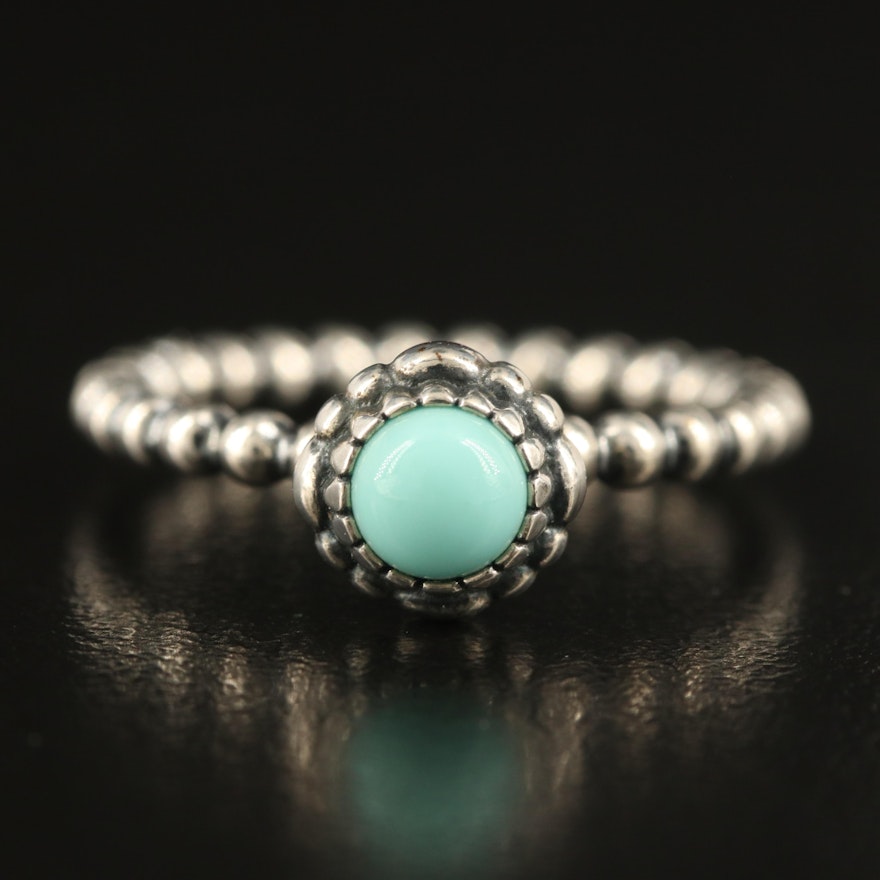 Pandora Sterling Faux Turquoise Ring