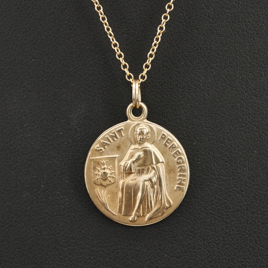 14K St. Peregrine Pendant Necklace