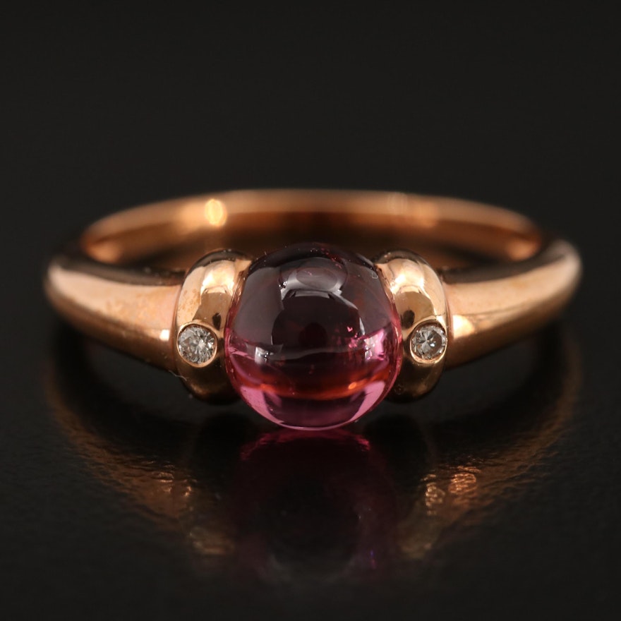Zorab 18K Rose Gold Diamond and Tourmaline Ring