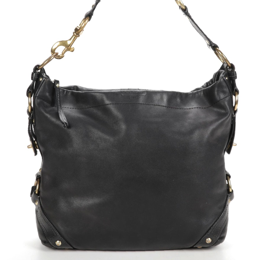 Coach Black Leather Hobo Shoulder Bag