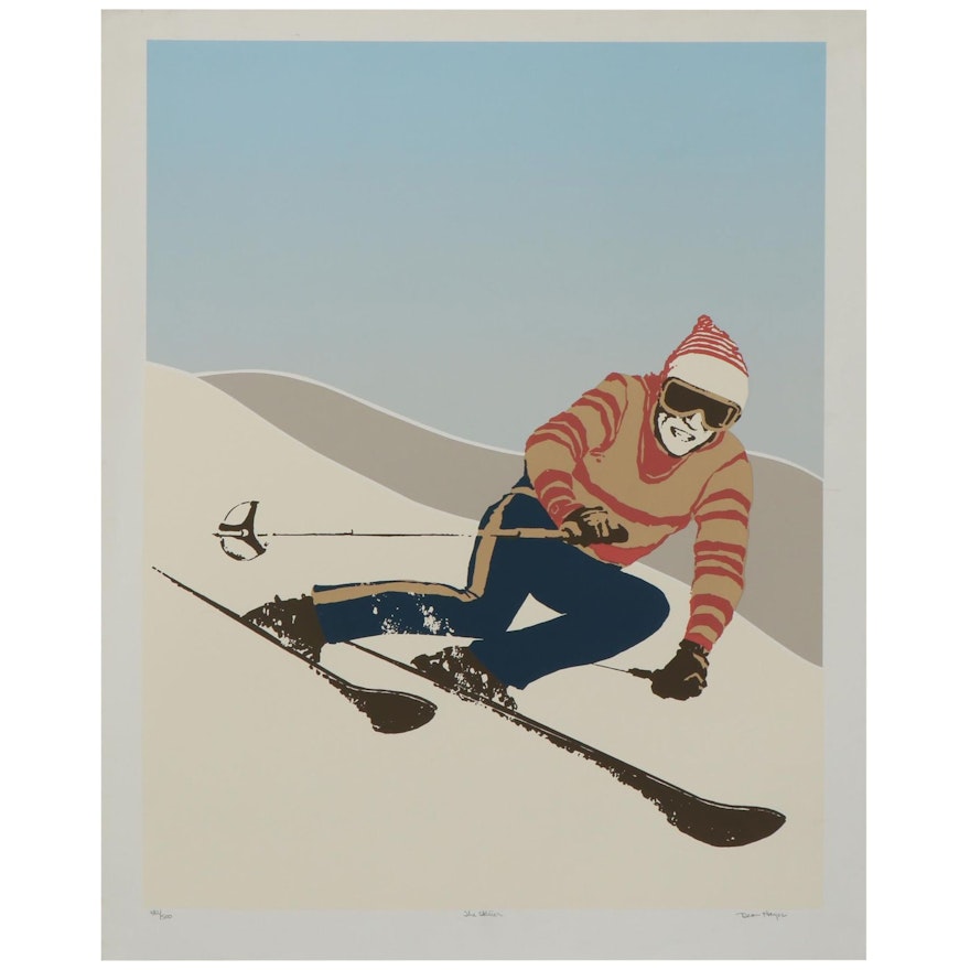 Dean Hayes Serigraph "The Skiier," Late 20th Century