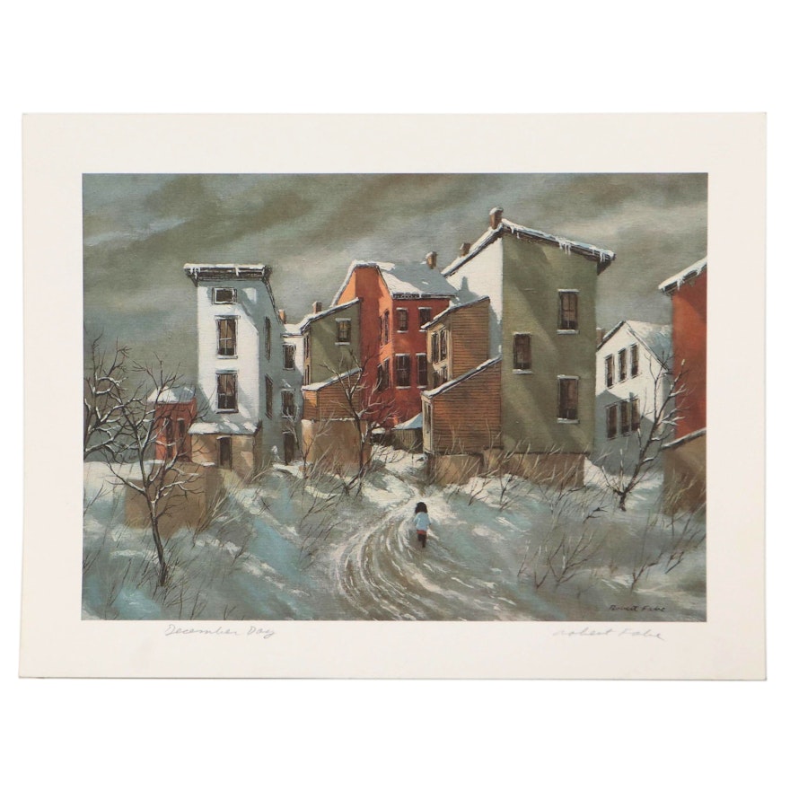 Robert Fabe Offset Lithograph "December Day," Late 20th Century