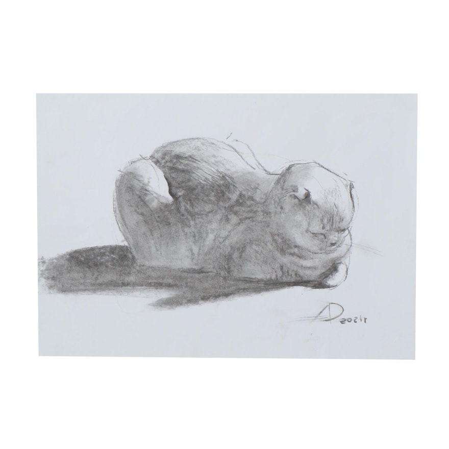 Giclée After Denisov Alexander "Resting Cat", 21st Century