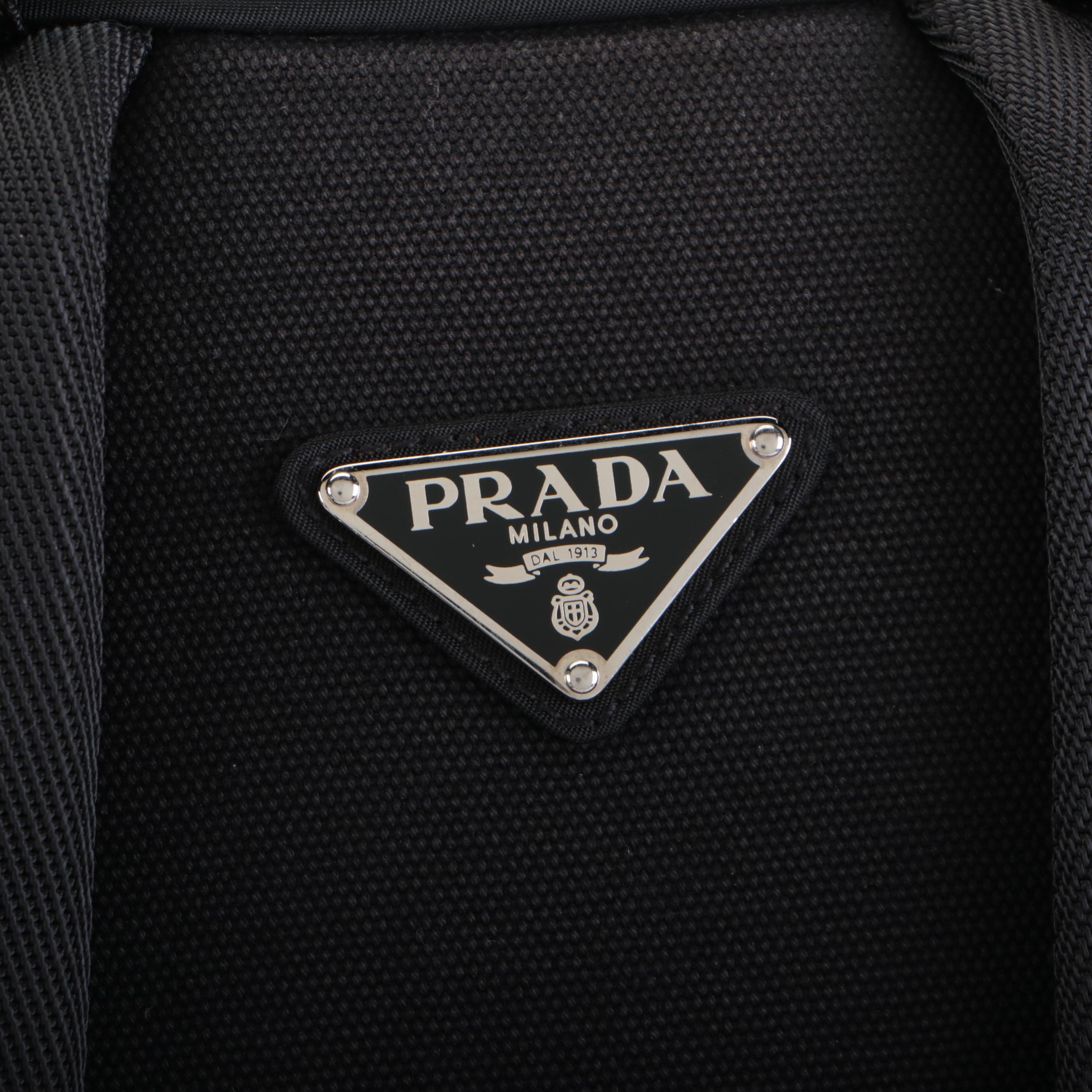 Prada Double-Buckle Backpack in Black Tessuto Nylon