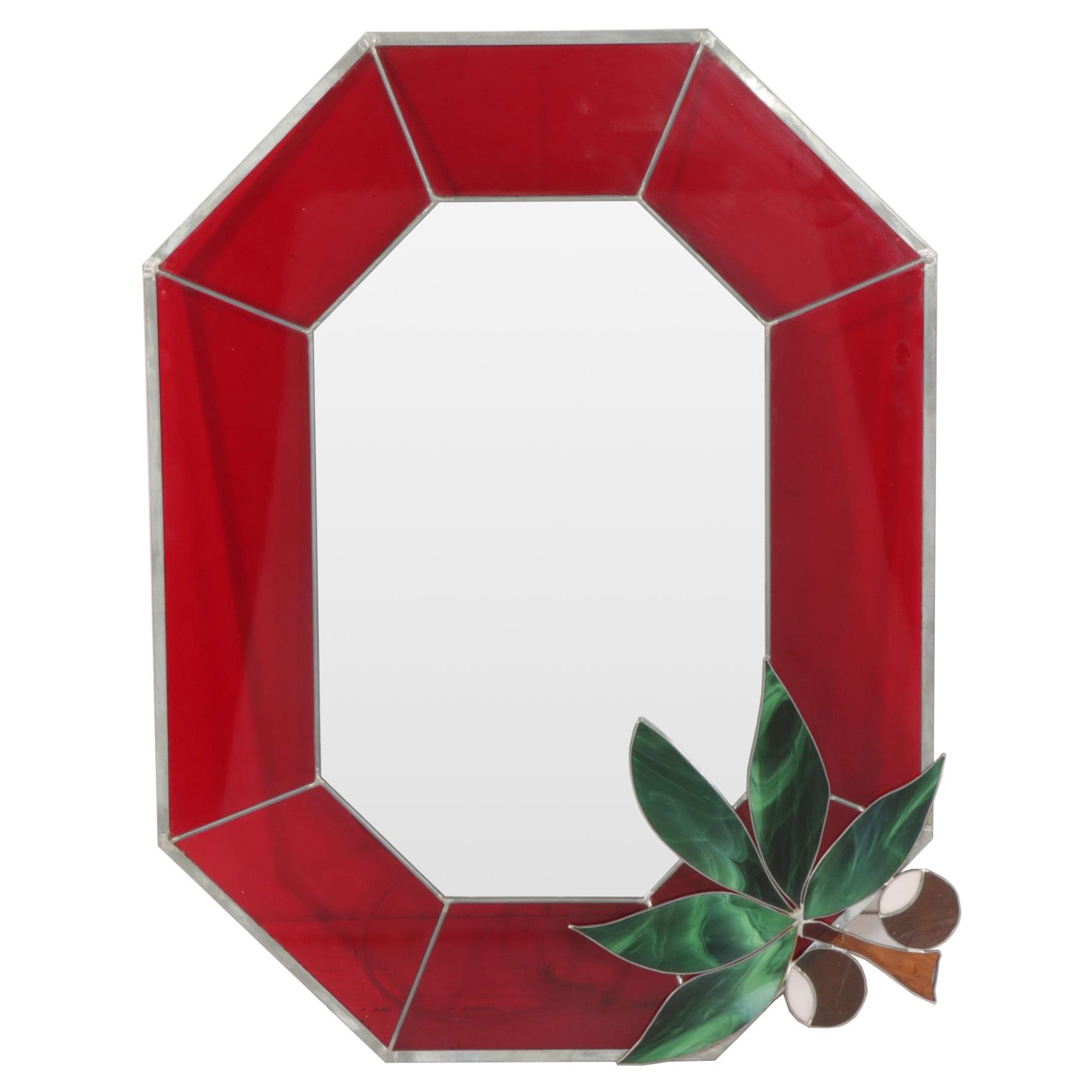 The Ohio State University Buckeyes Block Letter "O" Stained Glass Wall Mirror