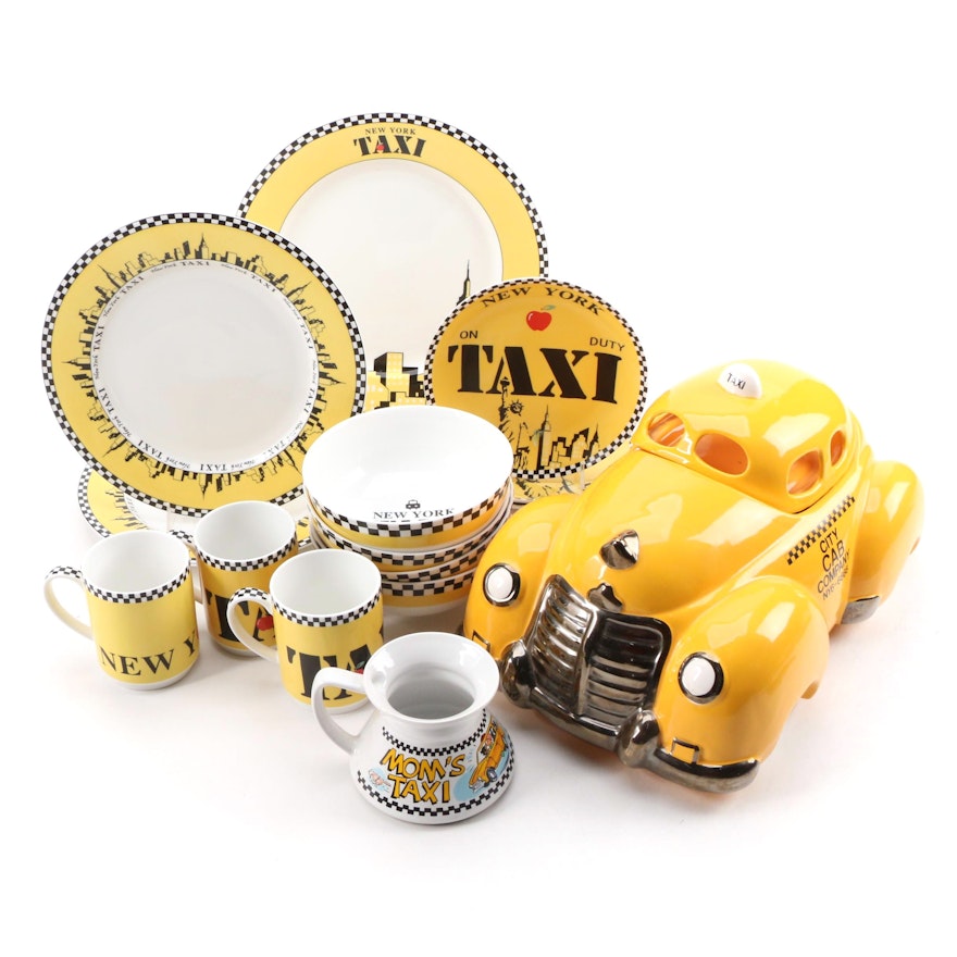 Studio Nova "New York Taxi" Porcelain Dinnerware with Cookie Jar and More