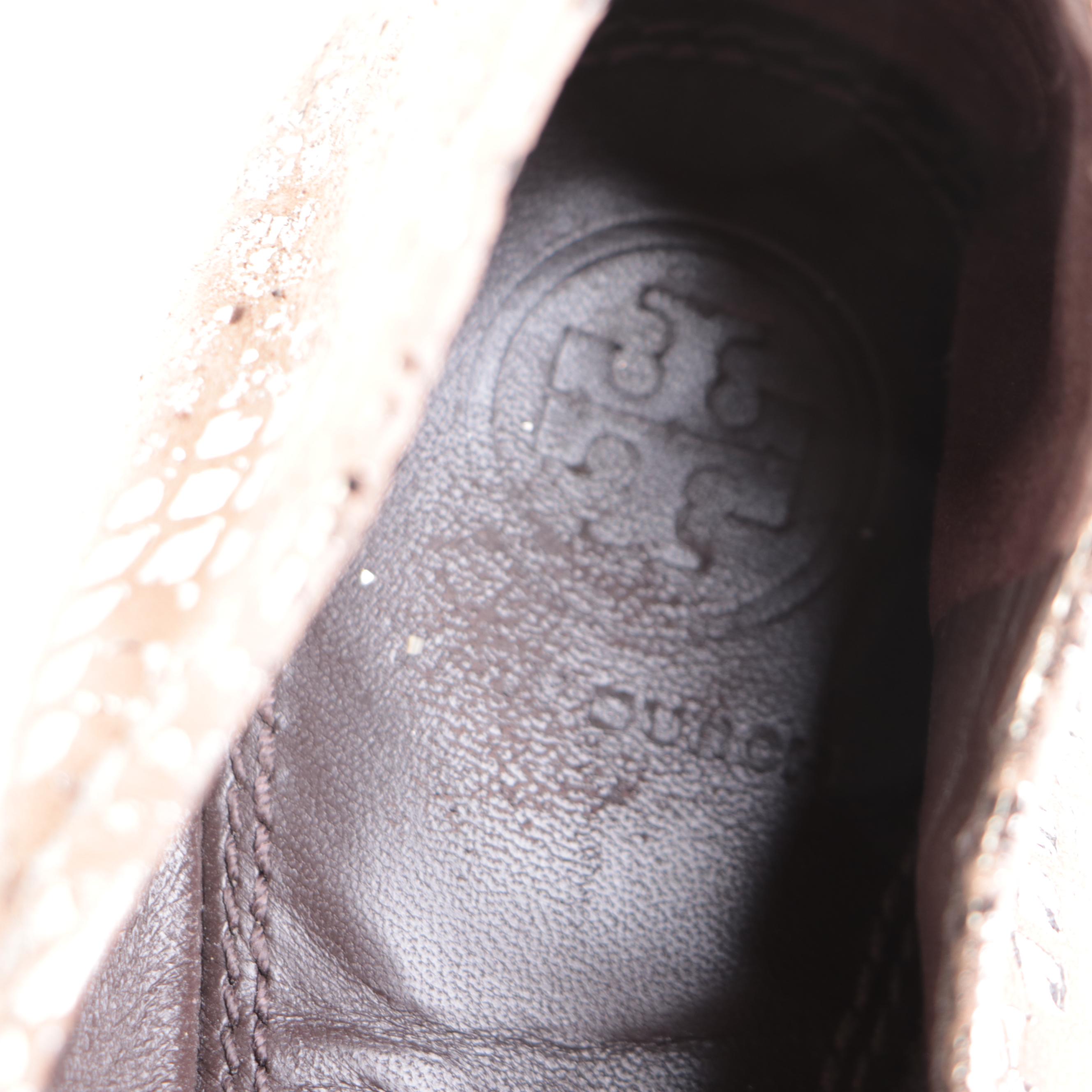 Tory Burch Metallic Fleck Ballet Flats and Logo Buckle Leather Belt