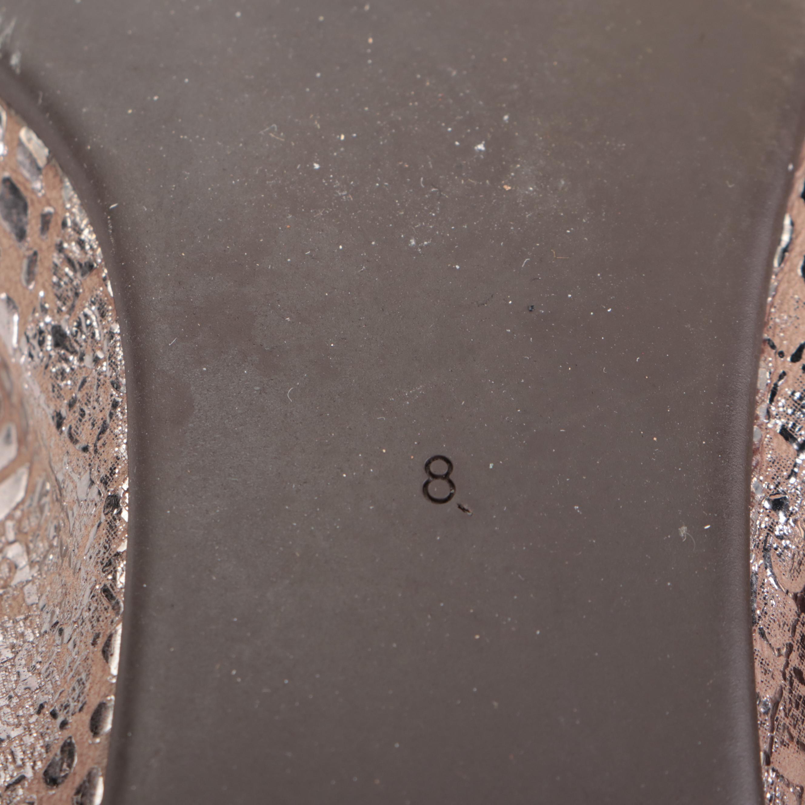 Tory Burch Metallic Fleck Ballet Flats and Logo Buckle Leather Belt