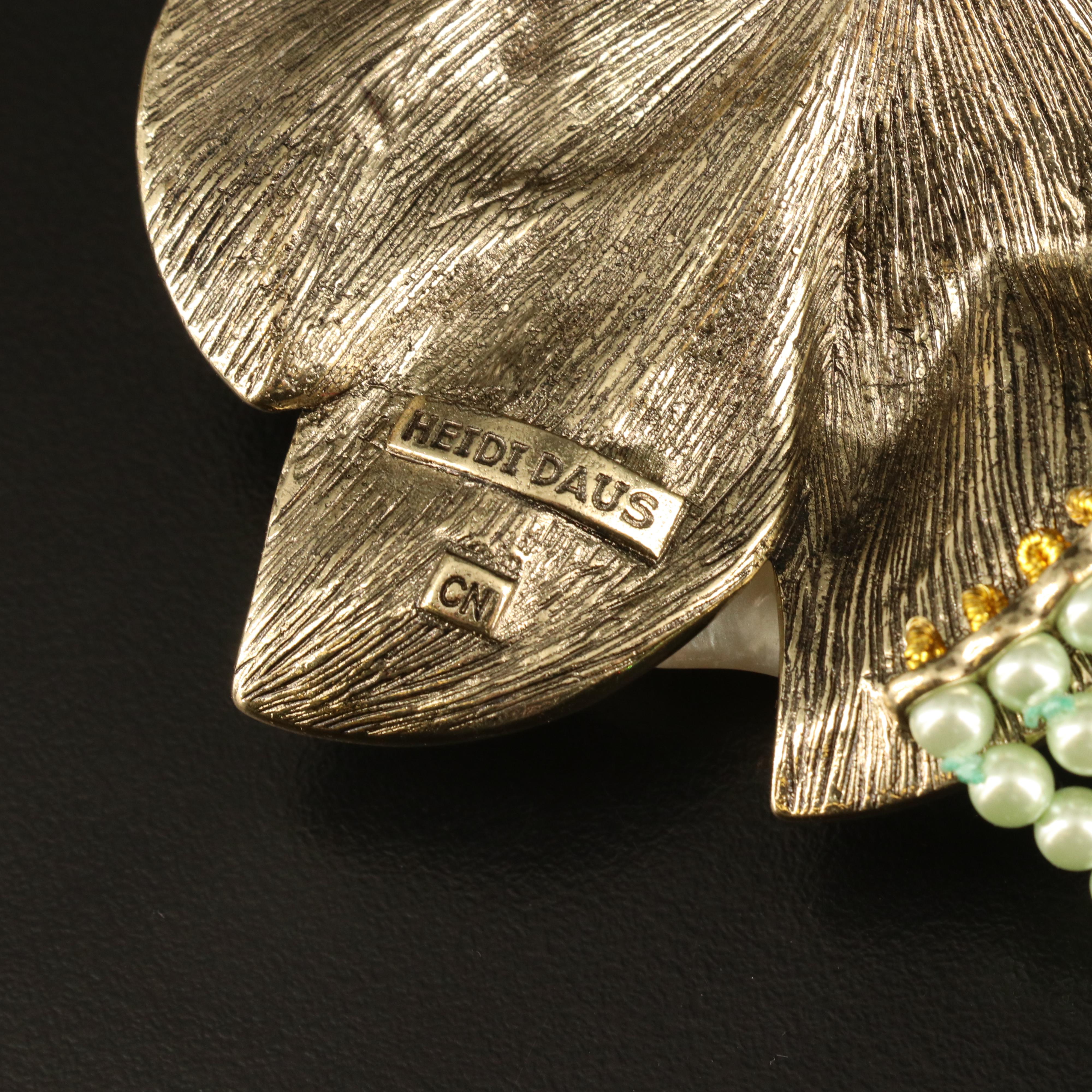 Heidi Daus "Glamorous Gardenia" Crystal and Resin Flower Necklace