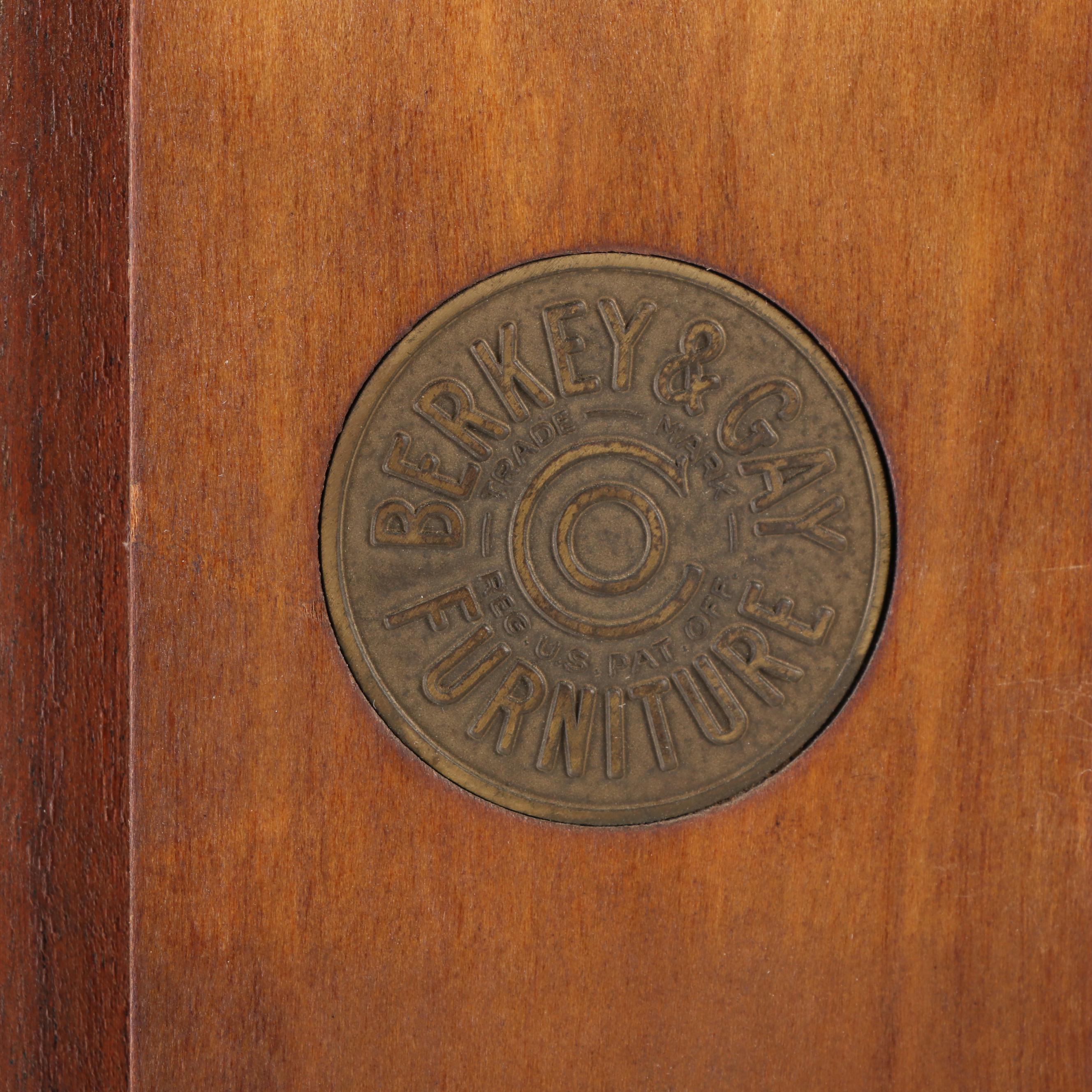 Berkey & Gay Furniture Co. Jacobean Style Walnut and Burl Walnut China Cabinet
