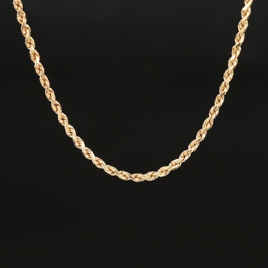 14K Rope Chain Necklace