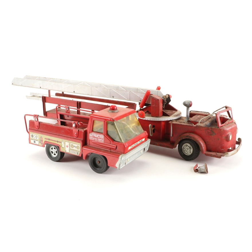 Doepke, Ertl Pressed Steel Toy Fire Engine, Emergency Vehicle
