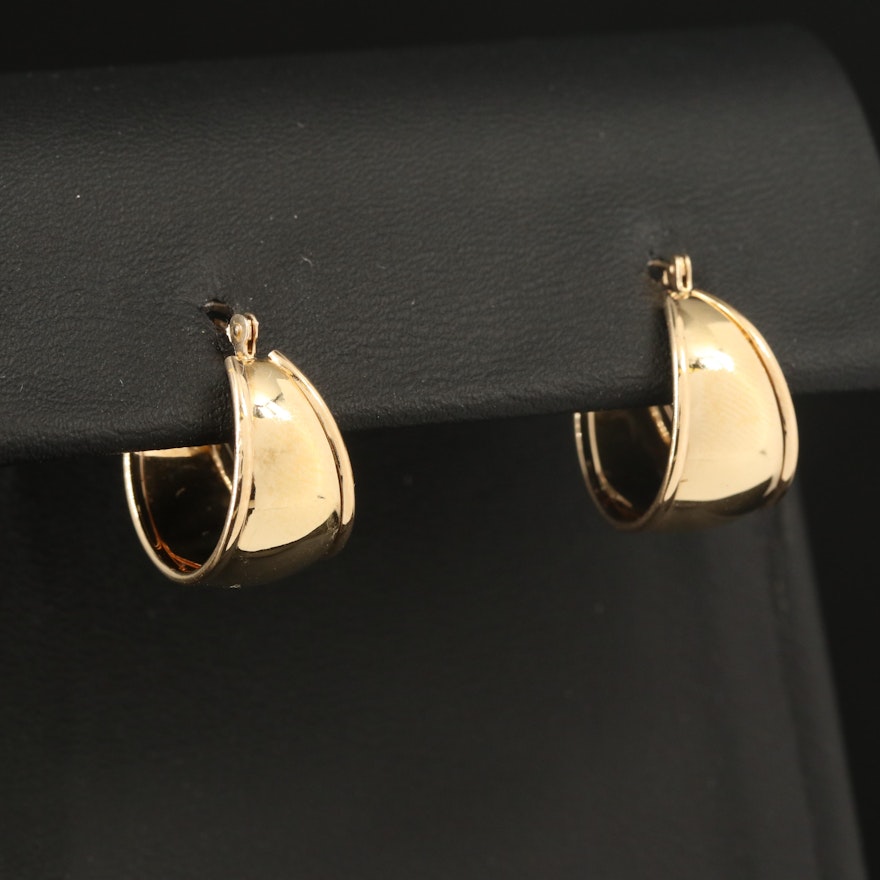 14K Tapered Hoop Earrings