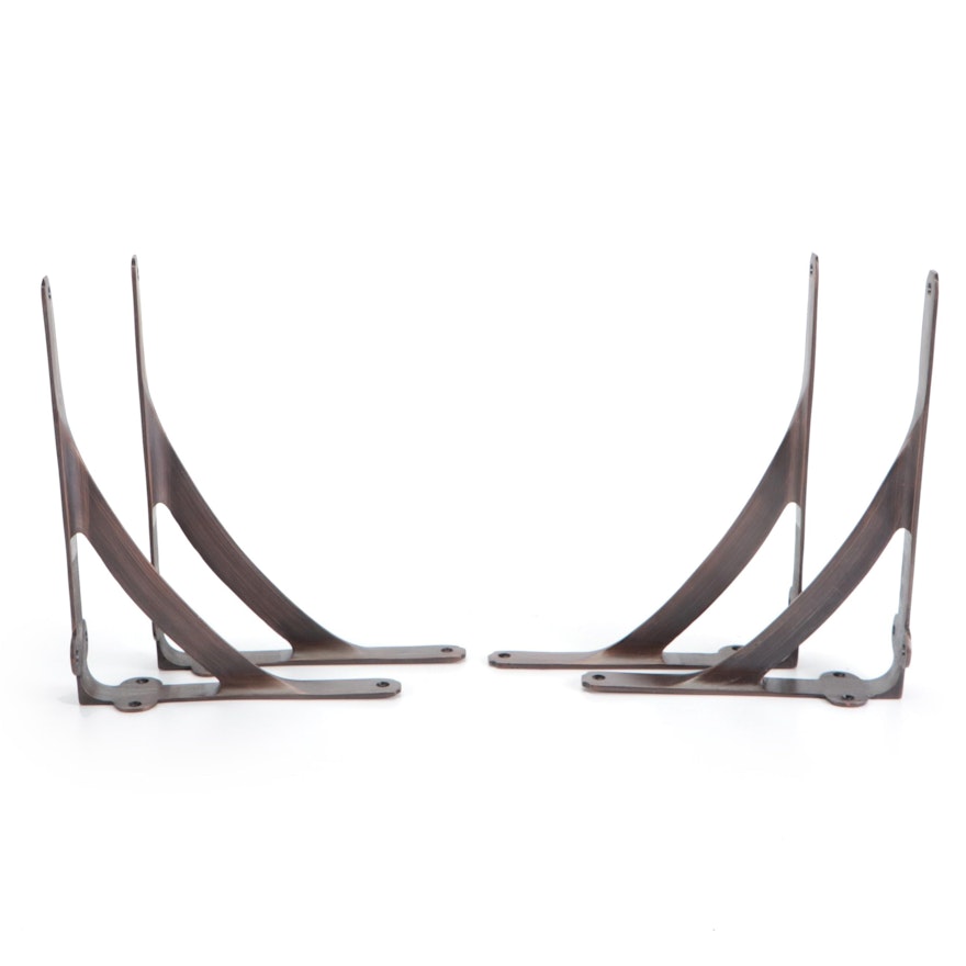 Two Pairs of Oil Rubbed Bronze Shelf Brackets