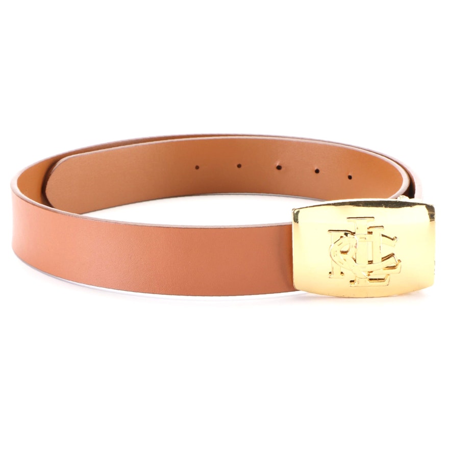 Lauren Ralph Lauren Dark Tan Leather Belt