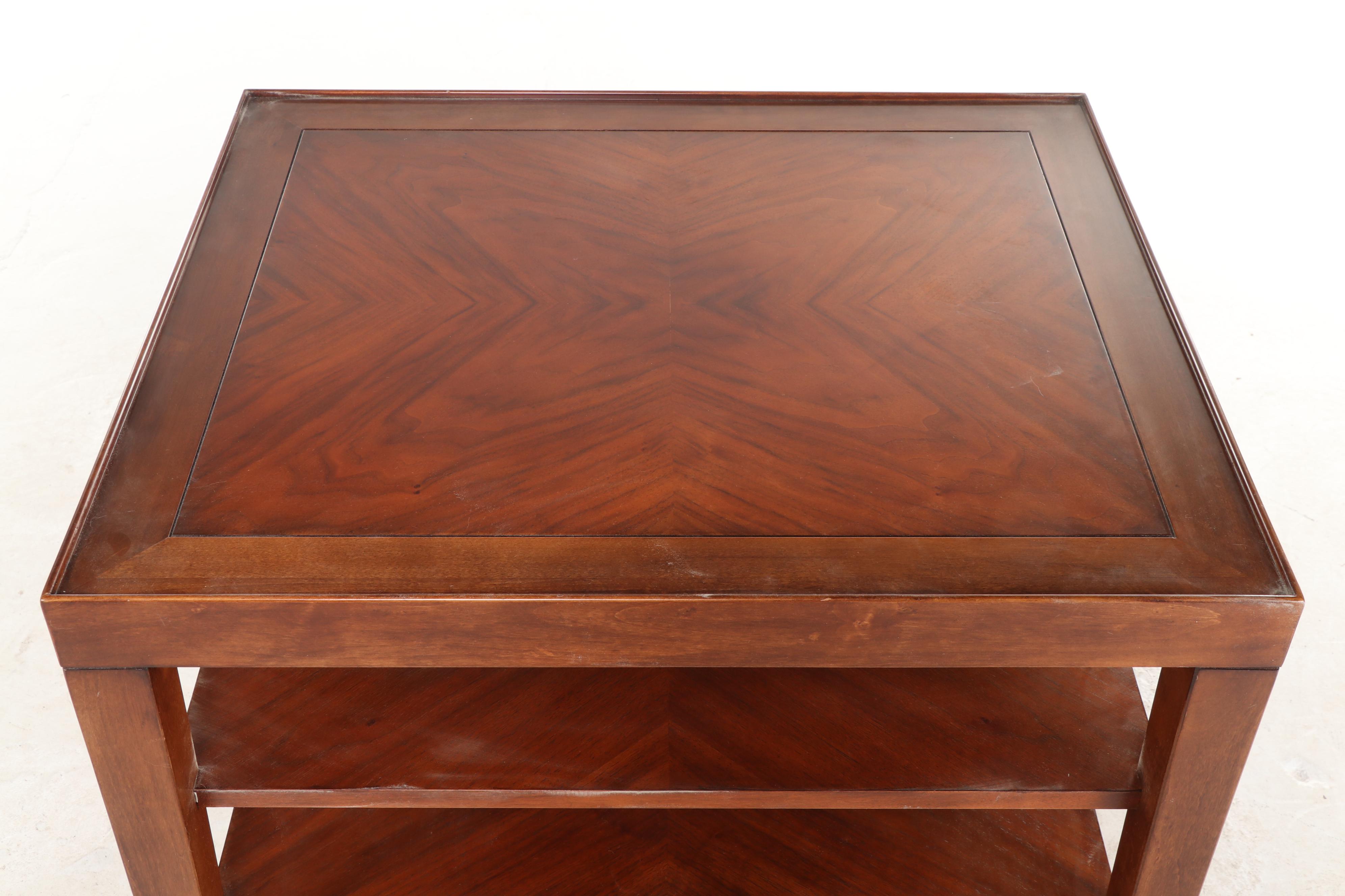 Stanley Furniture Walnut Four-Tier Side Table