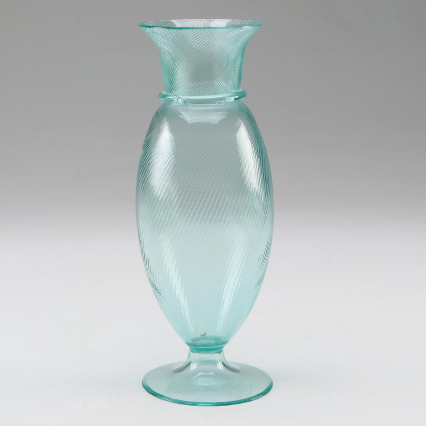 Moser Bohemian Swirl Glass Vase, Late 19th/ Early 20th Century
