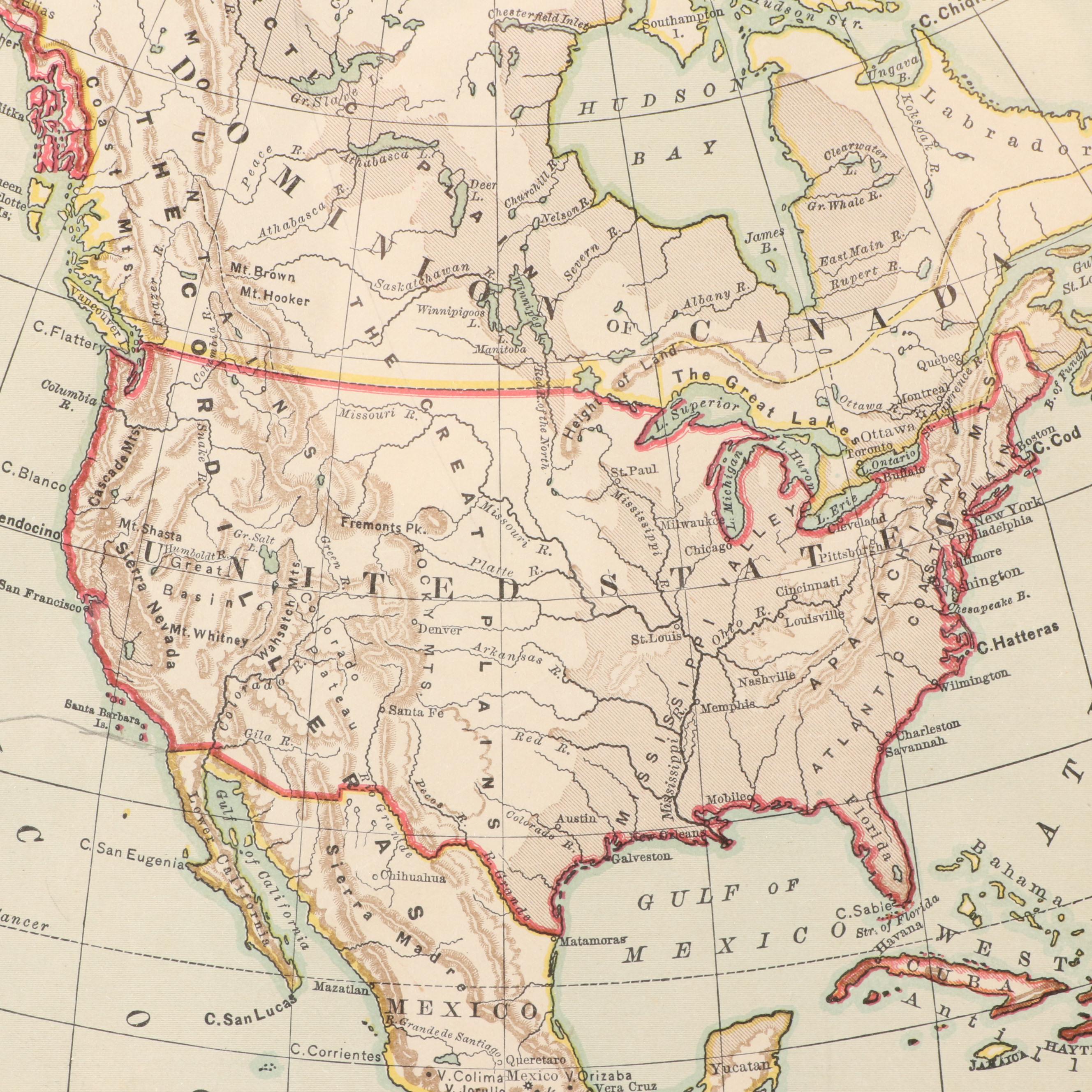 Wilson, Hinkle & Co. Lithograph Map of North America, Late 19th Century