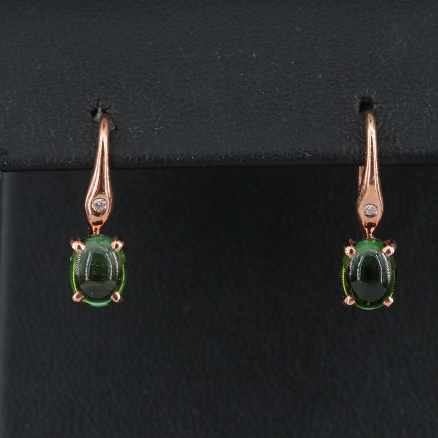 Zorab 18K Rose Gold Tourmaline and Diamond Earrings