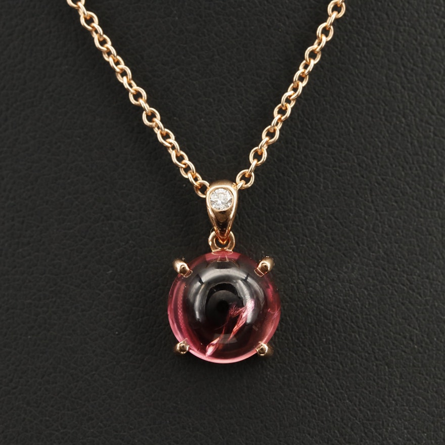 Zorab 18K Rose Gold Tourmaline and Diamond Pendant Necklace