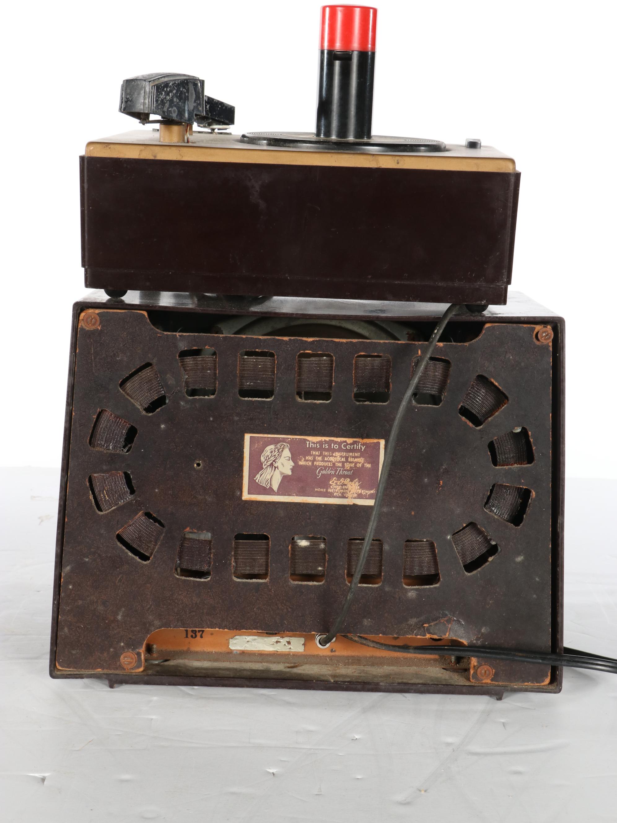 RCA Victor 45-J-9 Portable 45 RPM Record Player with Records