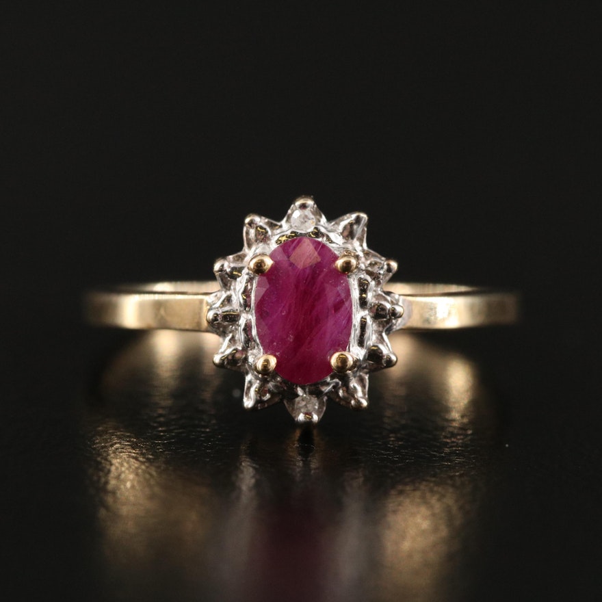 10K Ruby and Diamond Ring