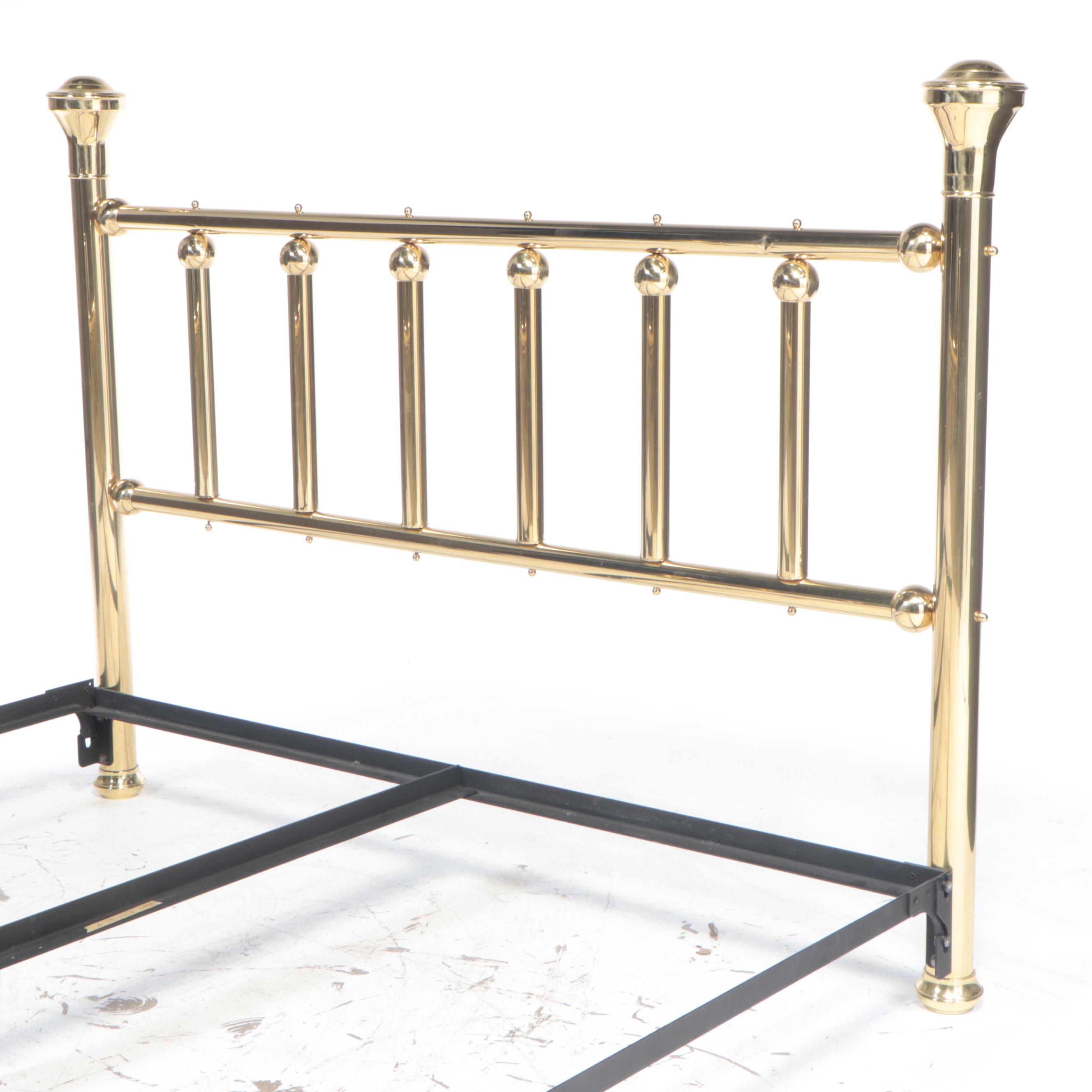 J.B. Ross Brass King Size Bed Frame, Late 20th Century