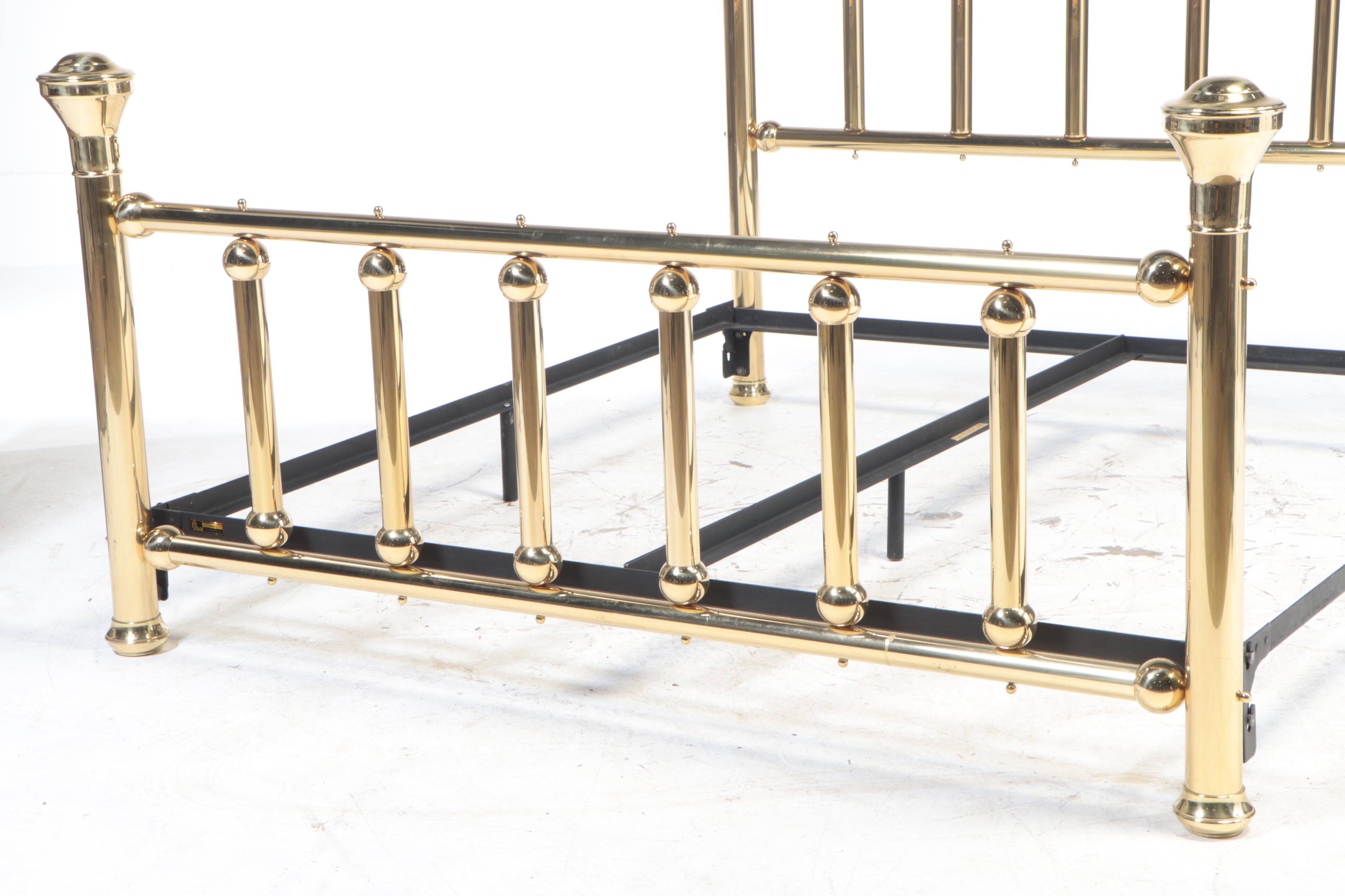 J.B. Ross Brass King Size Bed Frame, Late 20th Century