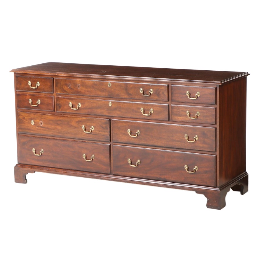 Henkel-Harris Colonial Style Mahogany Ten-Drawer Dresser