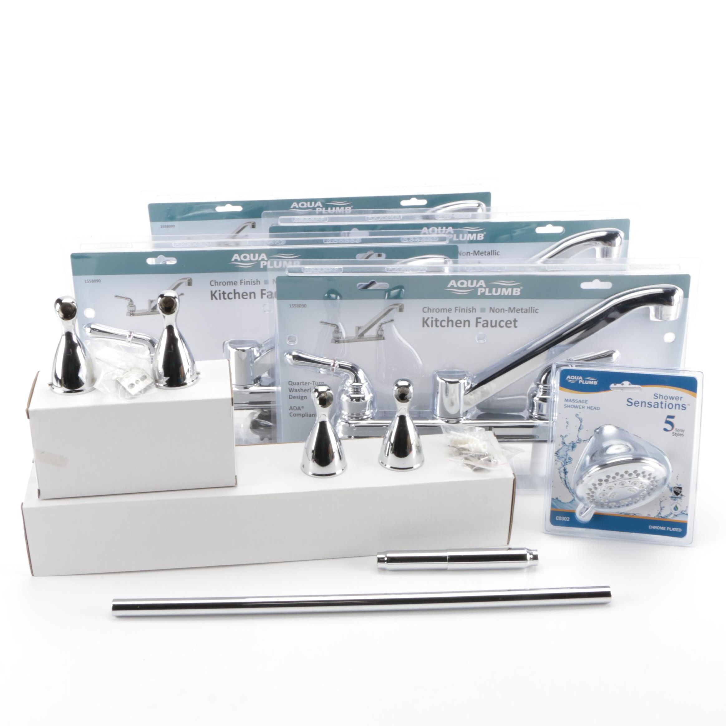 Kitchen Faucet Sets, Showerhead, Toilet Paper Holder and Towel Bar