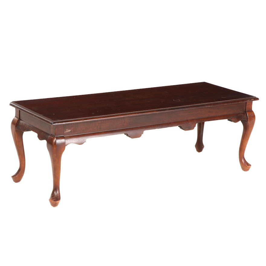 Hammary Queen Anne Style Cherrywood Coffee Table, Late 20th Century