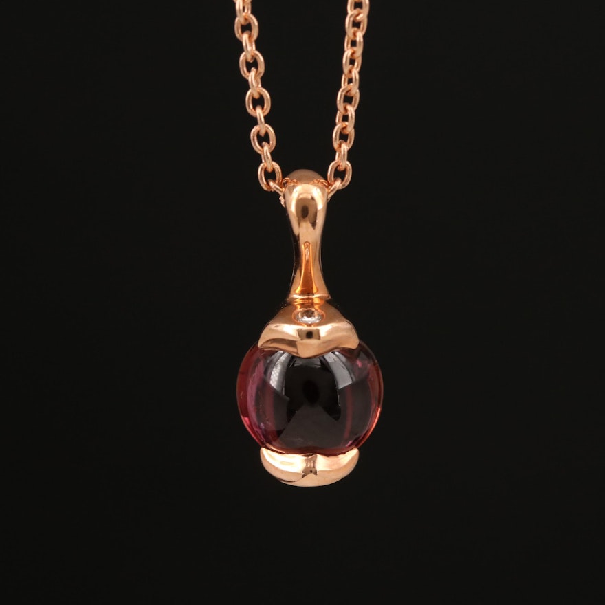 Zorab 18K Rose Gold Tourmaline and Diamond Pendant Necklace